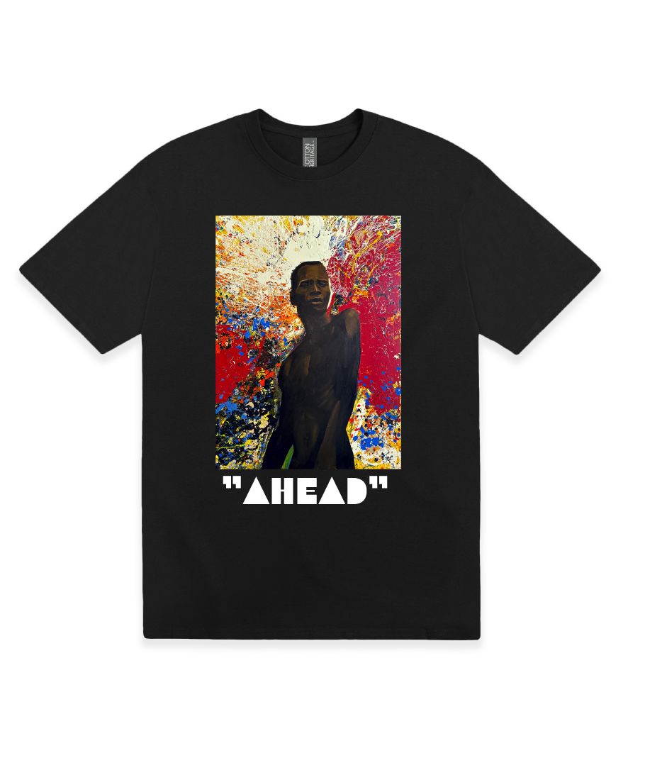 Ahead Print T shirt- BLACK